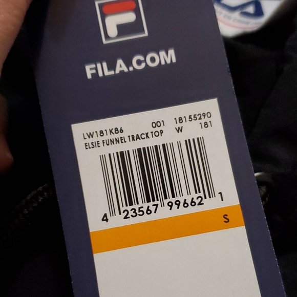 NWT Fila Elsie Funnel Track Top 100% Nylon Black Women's Small New With Tags - Picture 6 of 10